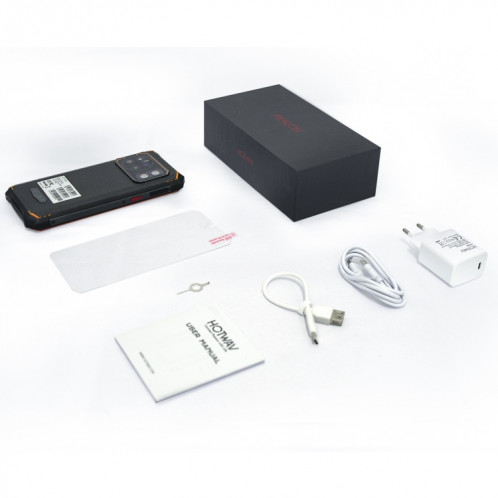  HOTWAV CYBER 13 Pro, 12 Go + 256 Go, téléphone robuste IP68/IP69K, 10 800 mAh, 6,6 pouces Android 13 UNISOC T619 Octa Core, réseau : 4G, NFC, OTG (tout noir) SH801B1802-015